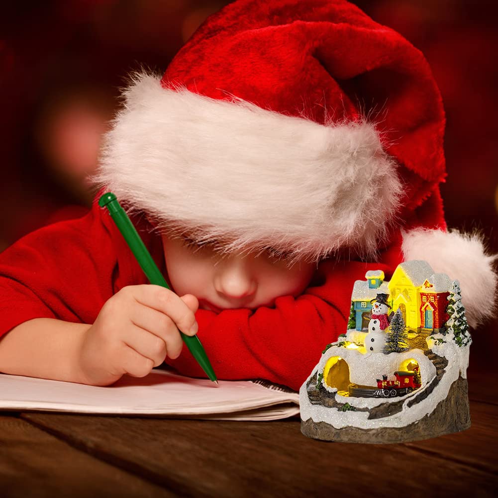 Amazon｜クリスマスビレッジハウスデコレーション、ライトアップ樹脂製